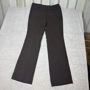 Signature Womens Dress Pants Brown Straight Leg Flat‎ Front Slash Pocket NWT